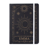 Personalised Celestial Black Hardback Notebook