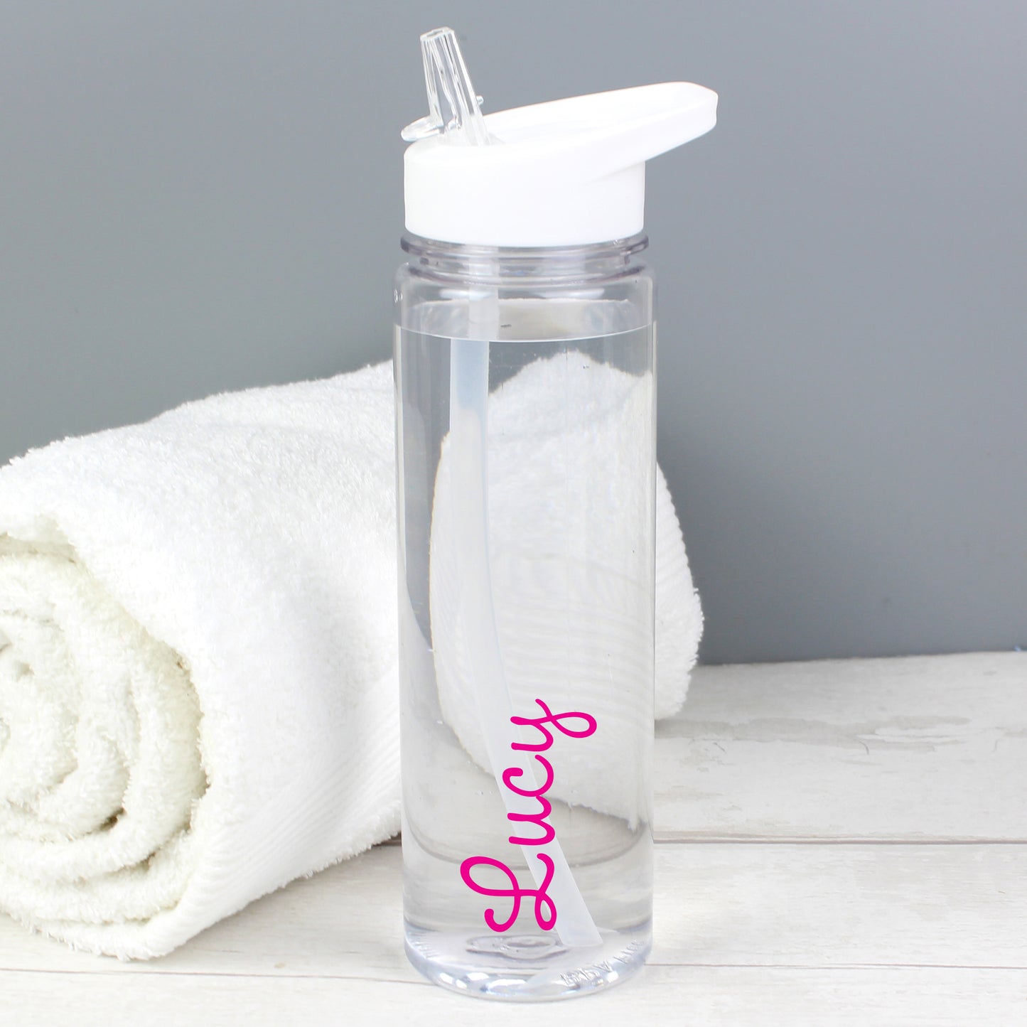 Personalised Pink Name Island Water Bottle