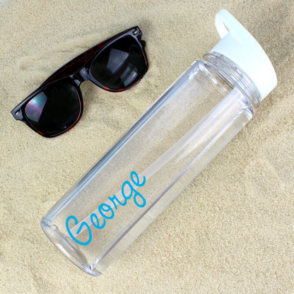 Personalised Blue Name Island Water Bottle