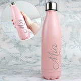 Personalised Pink Metal Insulated Drinks Bottle
