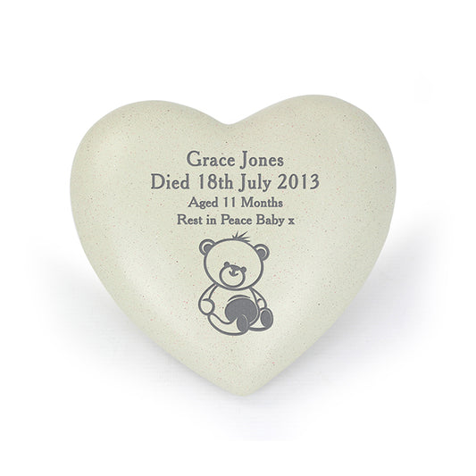 Personalised Teddy Bear Heart Memorial