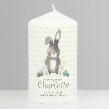 Personalised Easter Bunny Pillar Candle