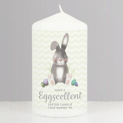 Personalised Easter Bunny Pillar Candle