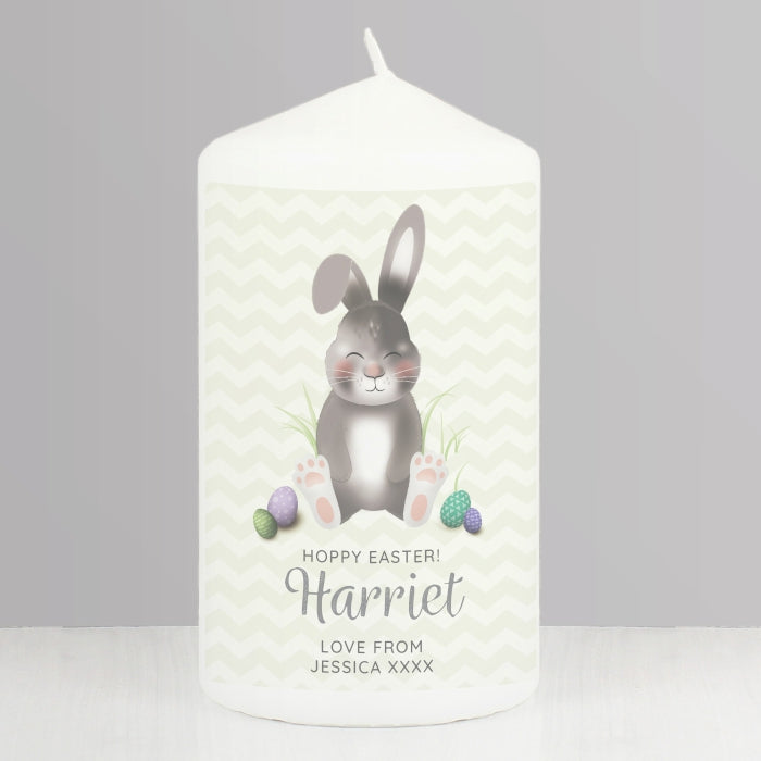 Personalised Easter Bunny Pillar Candle