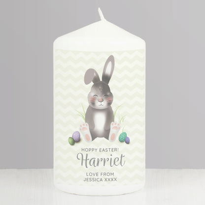 Personalised Easter Bunny Pillar Candle