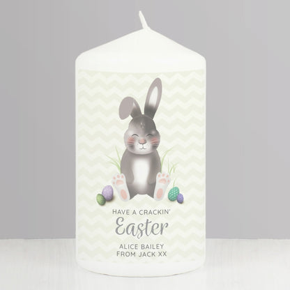 Personalised Easter Bunny Pillar Candle