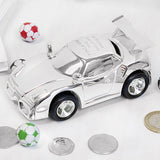 Personalised Silver Plated "Racing Car" Money Box