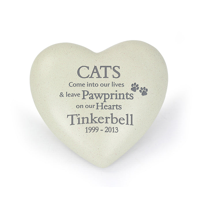 Cat Paw Prints Heart Memorial