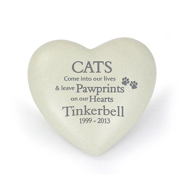 Cat Paw Prints Heart Memorial