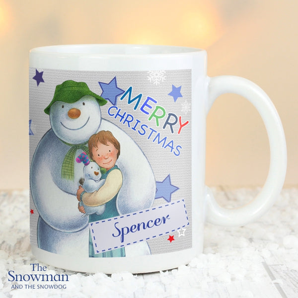 Personalised The Snowman and the Snowdog Mug (Available In Pink Or Blue)