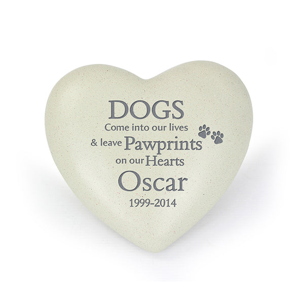 Dog Paw Prints Heart Memorial