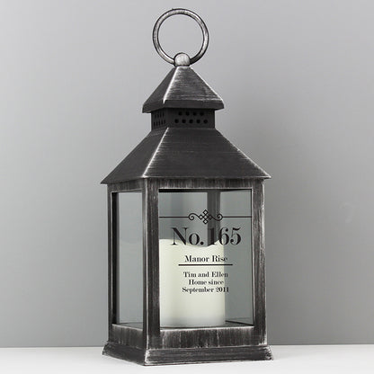 Personalised Elegant Black Light Up Lantern