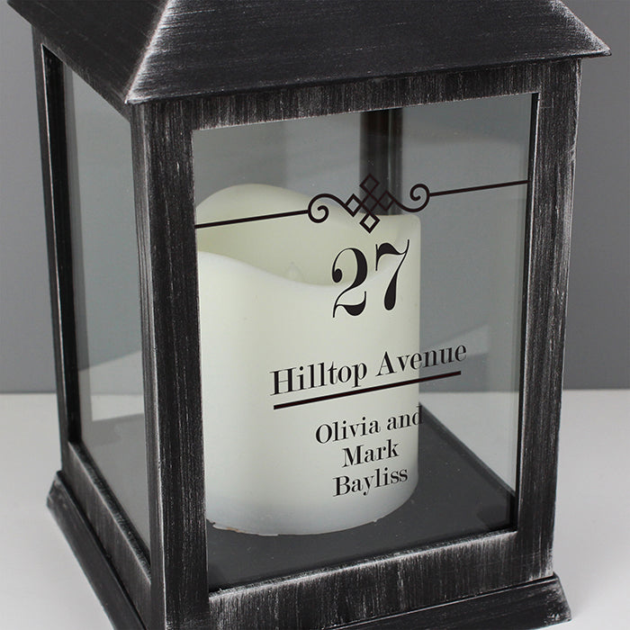 Personalised Elegant Black Light Up Lantern