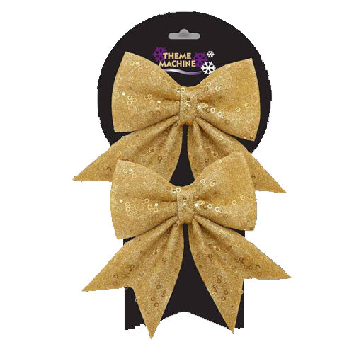 Gold Glitter Bow (Pack Of Two)