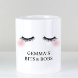 Personalised Eyelashes Ceramic Storage Pot