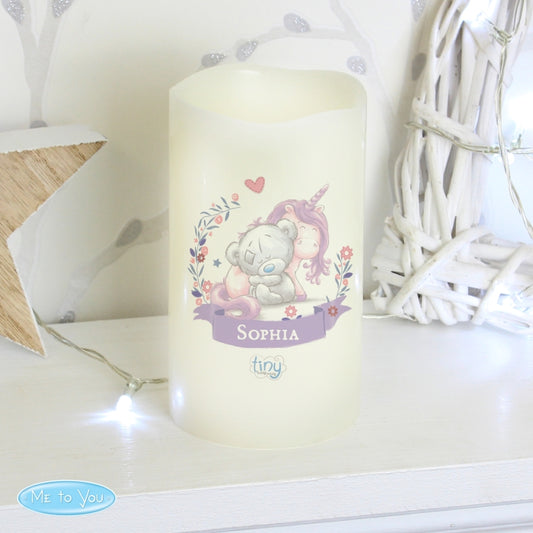 Personalised Tiny Tatty Teddy Unicorn Nightlight LED Candle