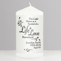 Personalised Love & Life Candle