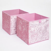 Crushed Velvet Cube Storage Boxes - 2 pack (more options)