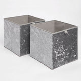 Crushed Velvet Cube Storage Boxes - 2 pack (more options)