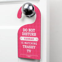 Personalised Pink 'Do Not Disturb' Door Hanger
