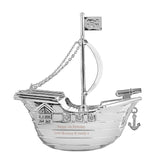 Personalised Silver Plated "Pirate Ship" Money Box