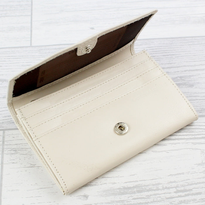 Personalised Classic Cream Leather Purse