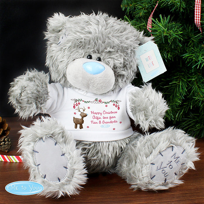 Personalised Me To You Bear with Reindeer T-Shirt