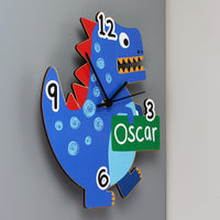Personalised Dinosaur Shape Wooden Clock