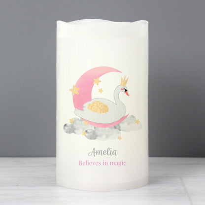 Personalised Swan Lake LED Candle